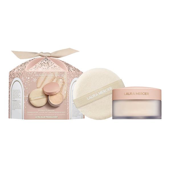 Divinely Flawless Translucent Loose Setting Powder Ultra-Blur & Puff - Ultra Blur Translucent